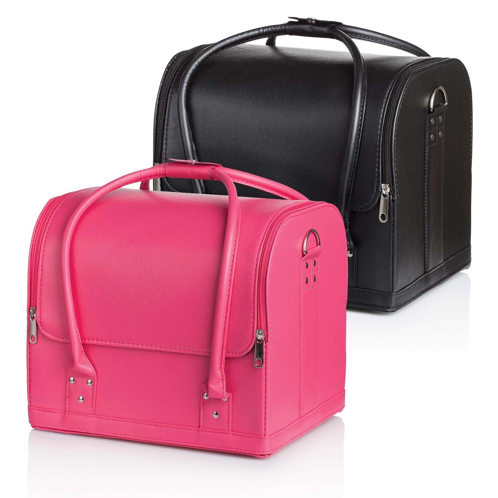 Kosmetex Kosmetikkoffer 30x24x25 cm Damen Werkzeugtasche aus Eco-Leder