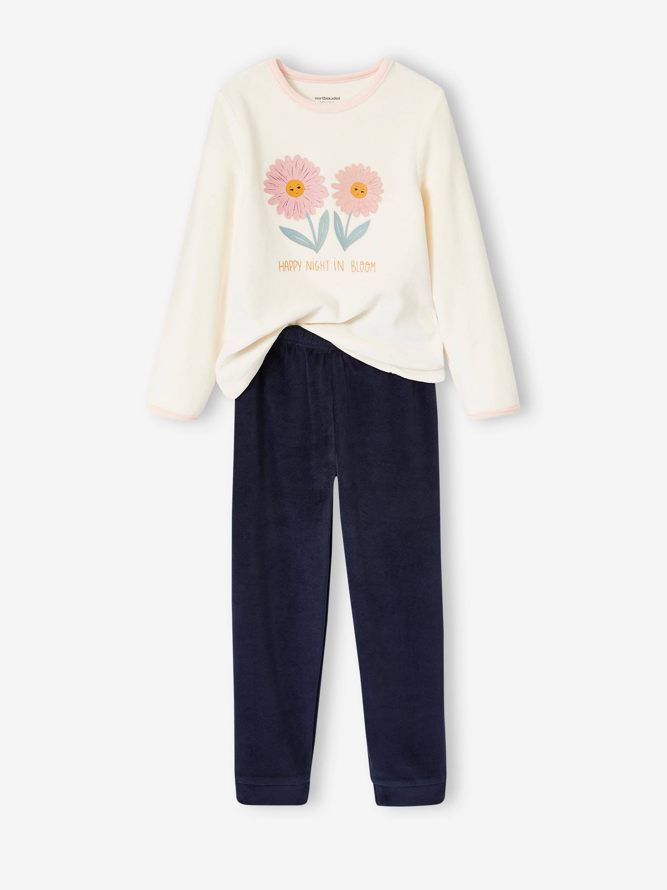 Lot de 2 pyjamas velours marguerites fille ocre