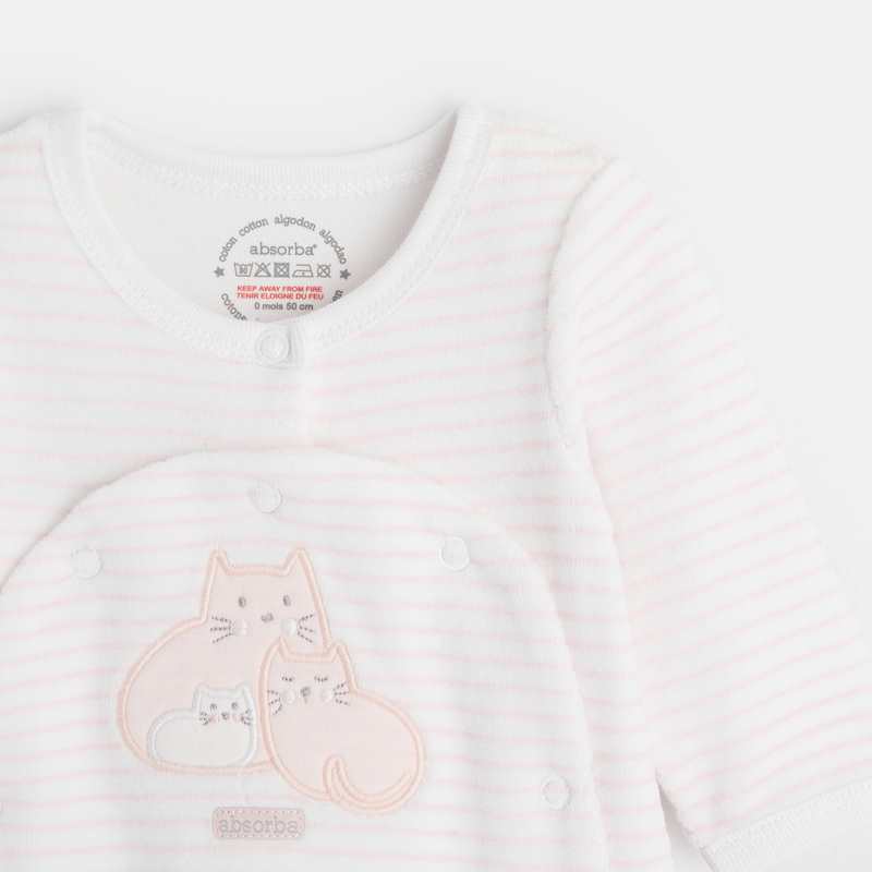 Pyjama bébé en velours rose Absorba