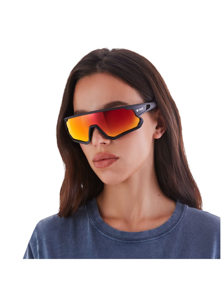 YEAZ SUNRISE Sport-Sonnenbrille Black/Red in rot günstig kaufen onesize