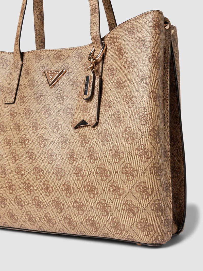 Shopper mit Label-Detail Modell 'MERIDIAN' in hellbraun