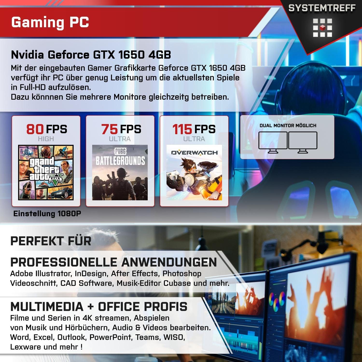 SYSTEMTREFF Gaming-PC-Komplettsystem (27