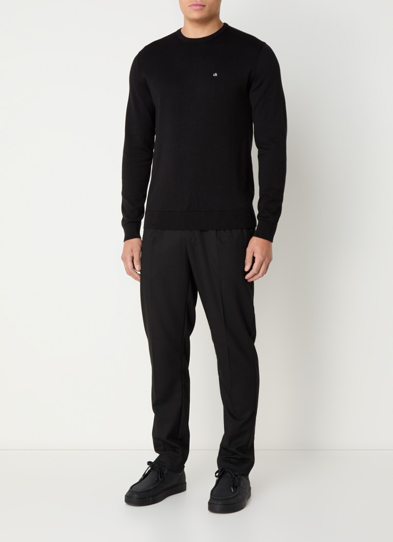 Calvin Klein Fine-knit silk blend pullover with logo
