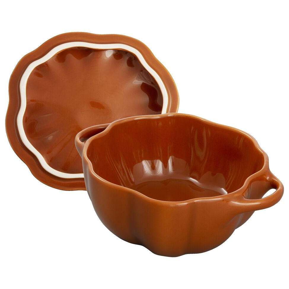 Cocotte 15 cm, Kürbis, Zimt, Keramik