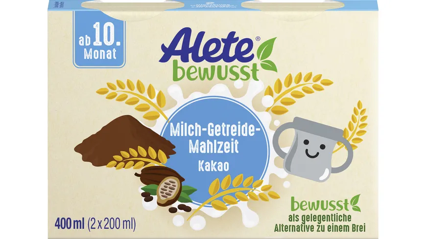 ALETE Milch-Getreide-Mahlzeit Kakao 2x200ml ab 10. Monat 400 ml