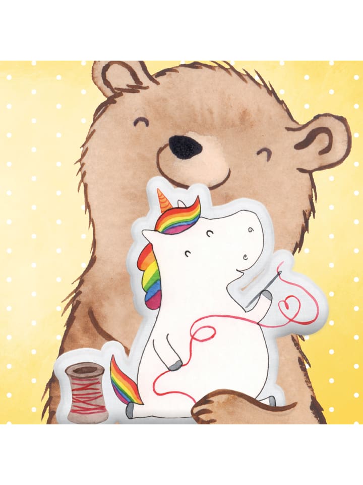 Mr. & Mrs. Panda Kissen Kuscheltier Einhorn Näherin ohne Spruch in Weiß günstig kaufen