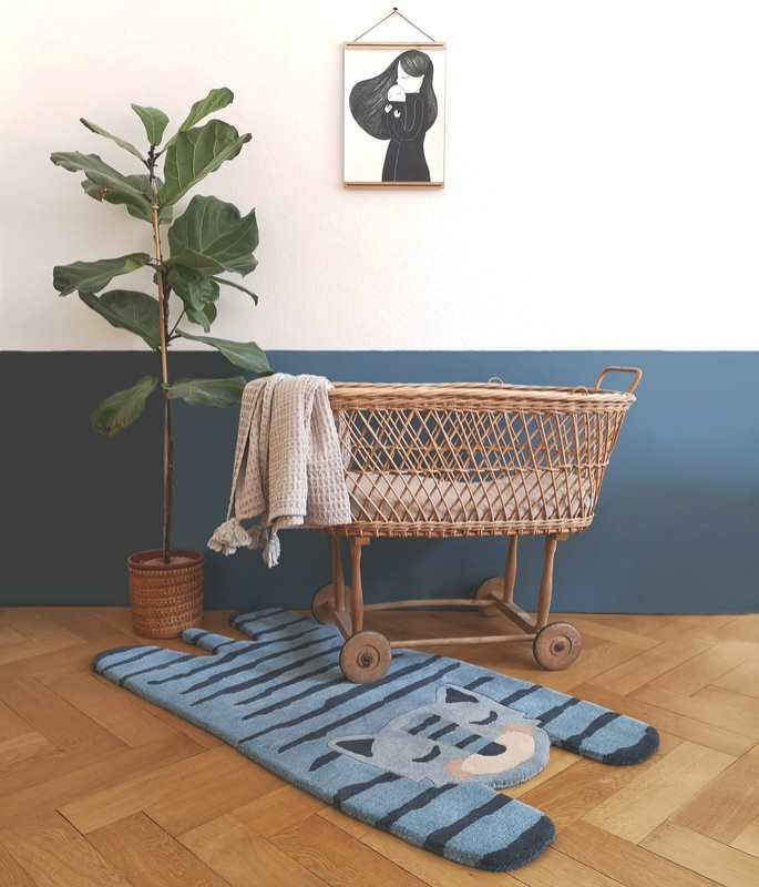 Tapis tigre 65x125cm BLUE TIGGER