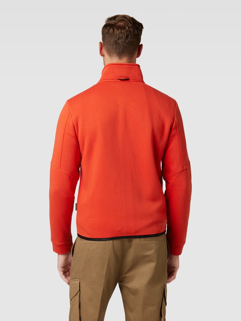 Sweatjacke mit Stehkragen in orange