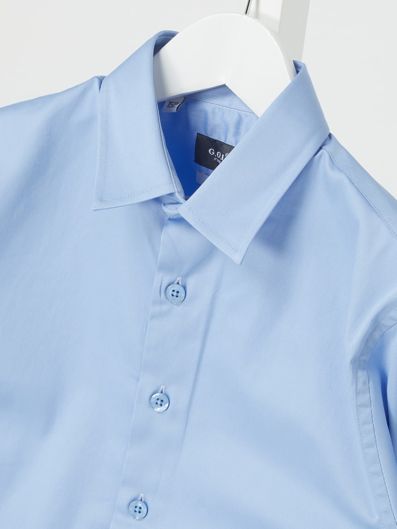 Slim Fit Hemd aus Baumwolle in hellblau