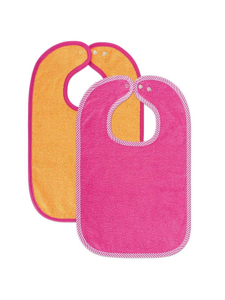 Wörner 2er Set Riesen-Lätzchen mit Druckknöpfen - Dahlie Rosenpink in rosa,gelb günstig kaufen onesize