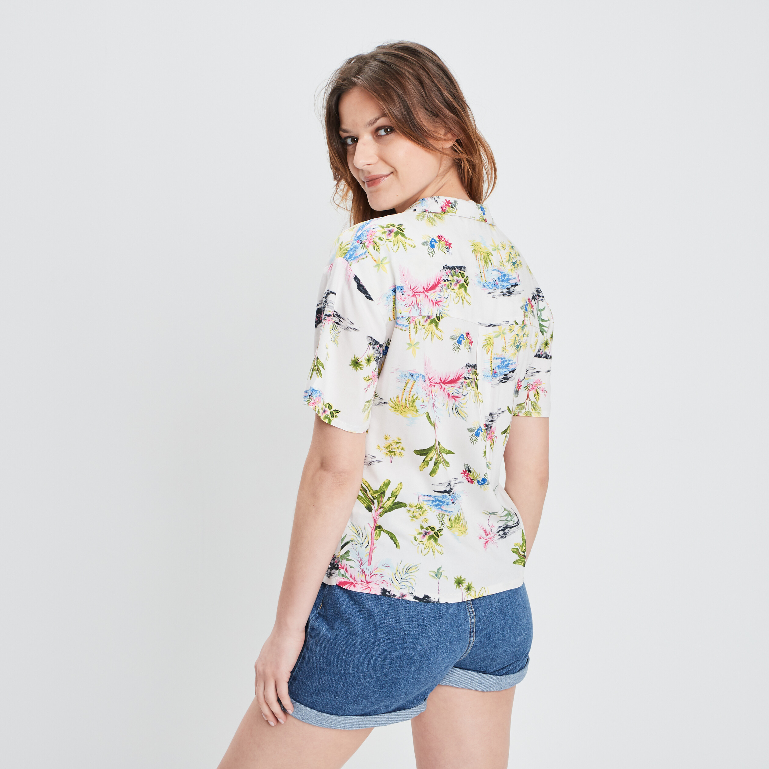 Chemise manches courtes ecru femme | La Halle
