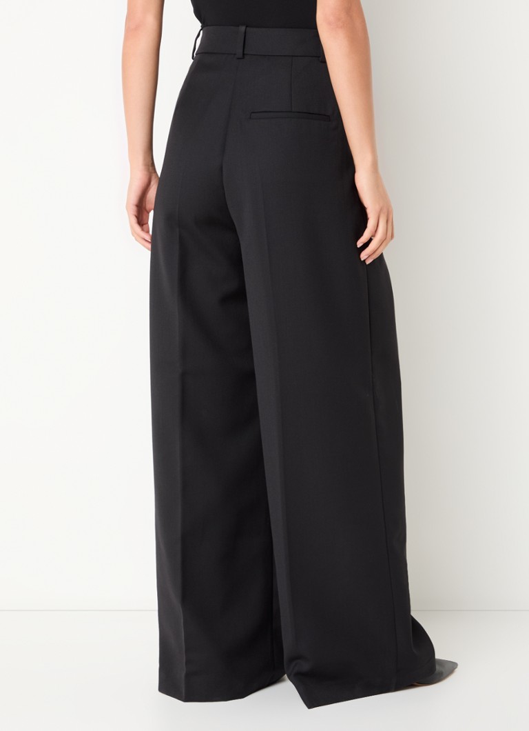 Anine Bing Lou high waist wide fit pants in wolblend
