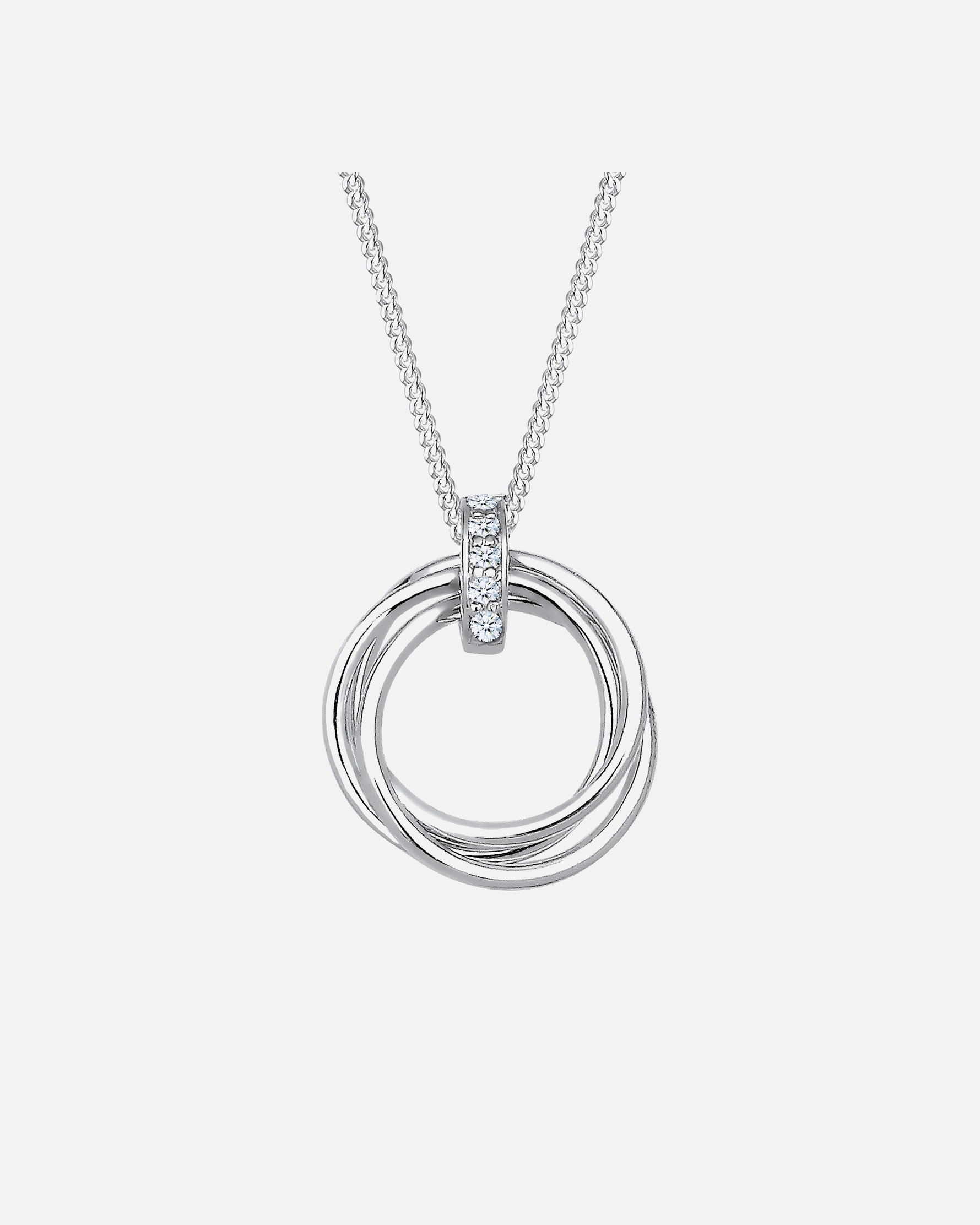 Elli DIAMONDS Trio wisiorków damskich w kształcie koła z diamentem (0,025 ct.) w srebrze próby 925