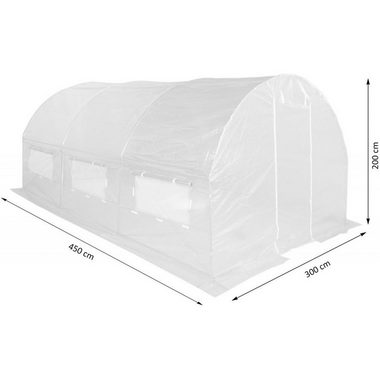 PLANTASIA Foliengewächshaus Folientunnel 300 x 450 cm, mit 6 Seitenfenster, BxTxH: 300,00 x 450,00 x 200,00 cm, Treibhaus, UV-beständig, Farbwahl
