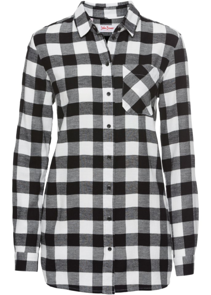 Flanell-Longbluse