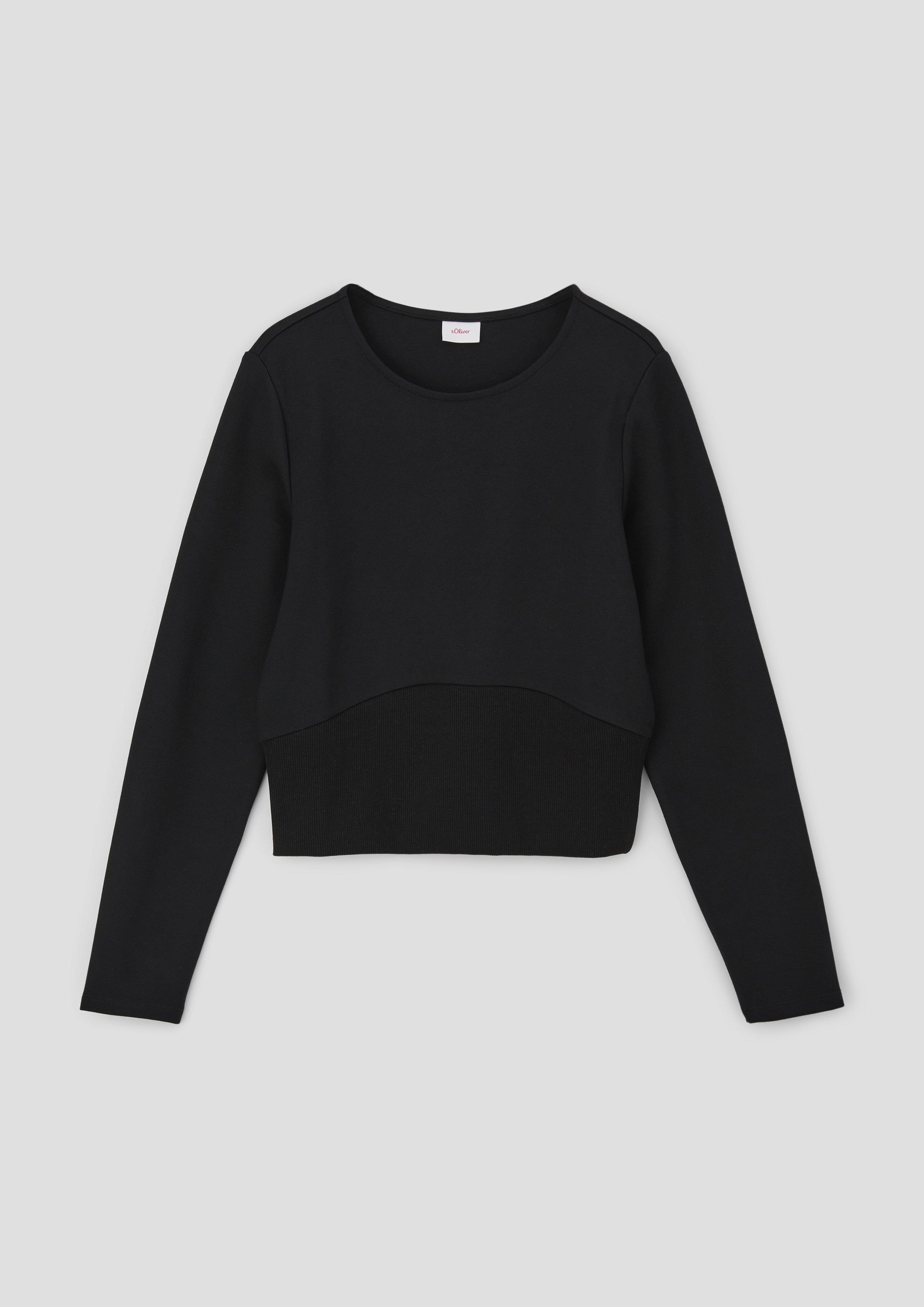 Verkürztes Longsleeve mit Rippeinsatz  2133796-9999