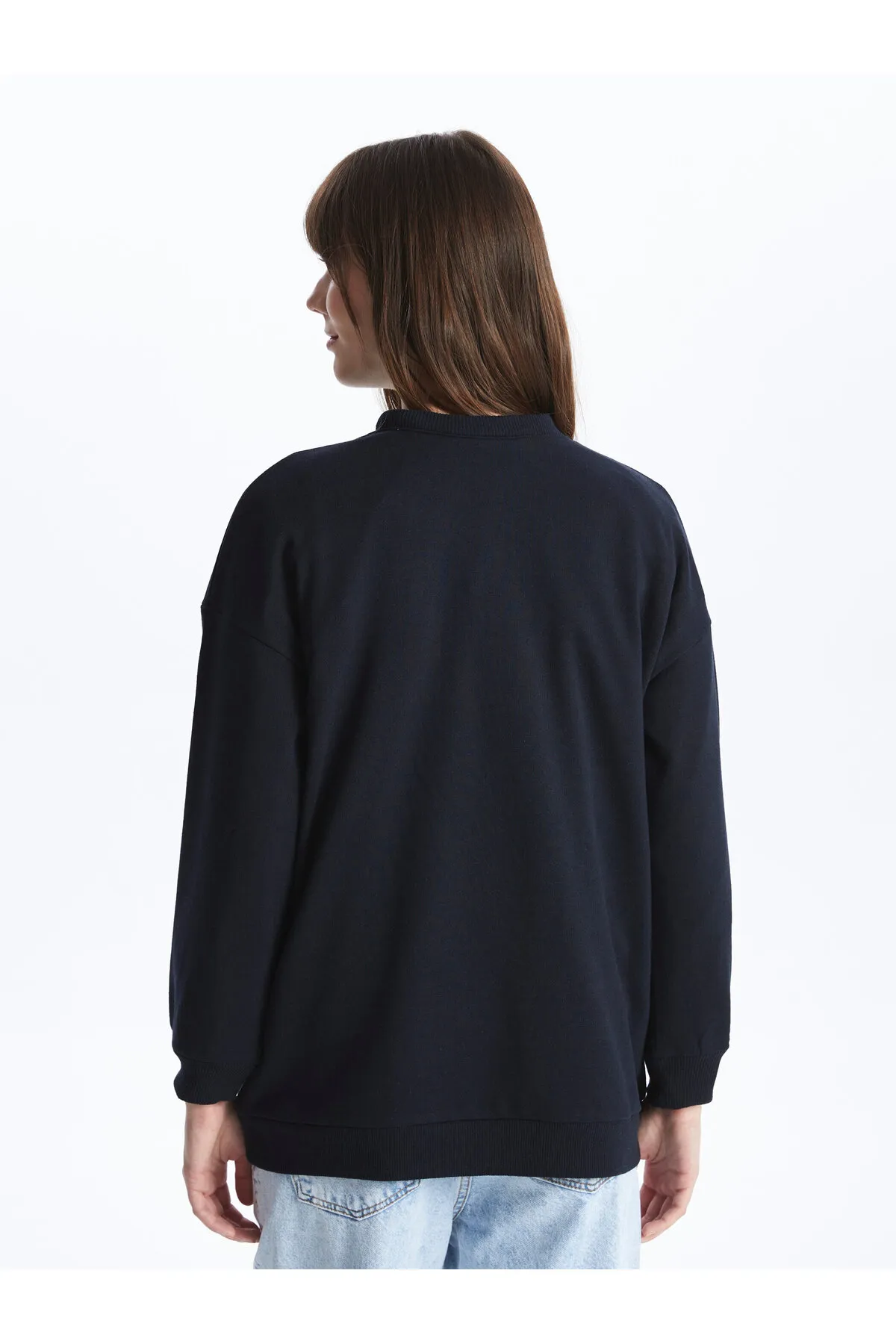LC Waikiki  Rundhalsausschnitt, einfarbig, langärmelig, Damen-Sweatshirt-Tunika