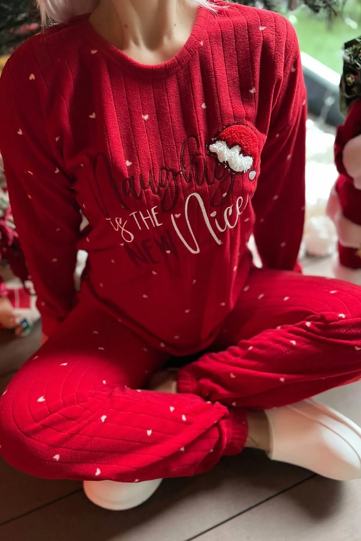 Pijamaevi  Pyjama-Set aus gemustertem Plüsch-Fleece für das neue Jahr