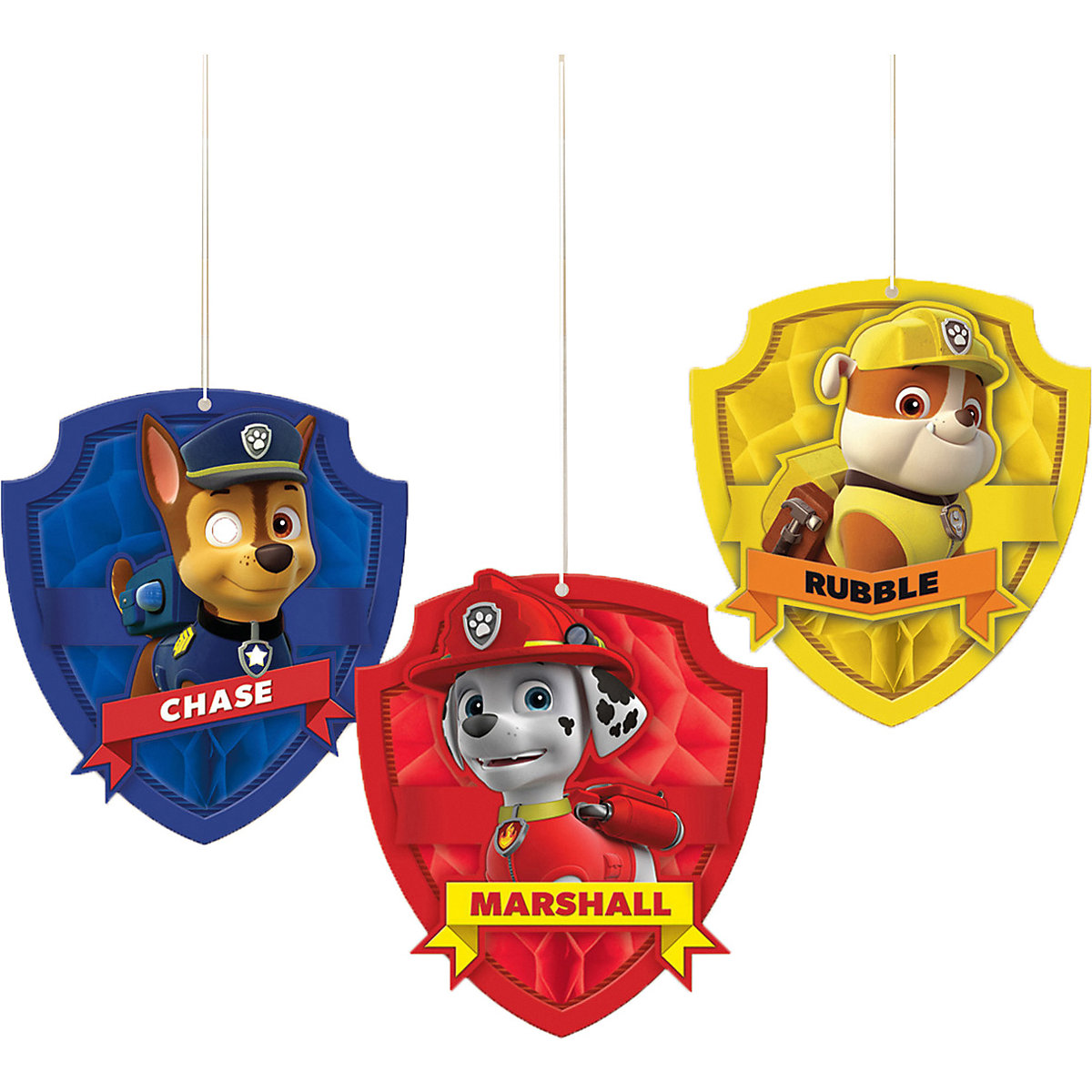 Wabenball-Dekorationen PAW Patrol Papier 17 cm, 3 Stück