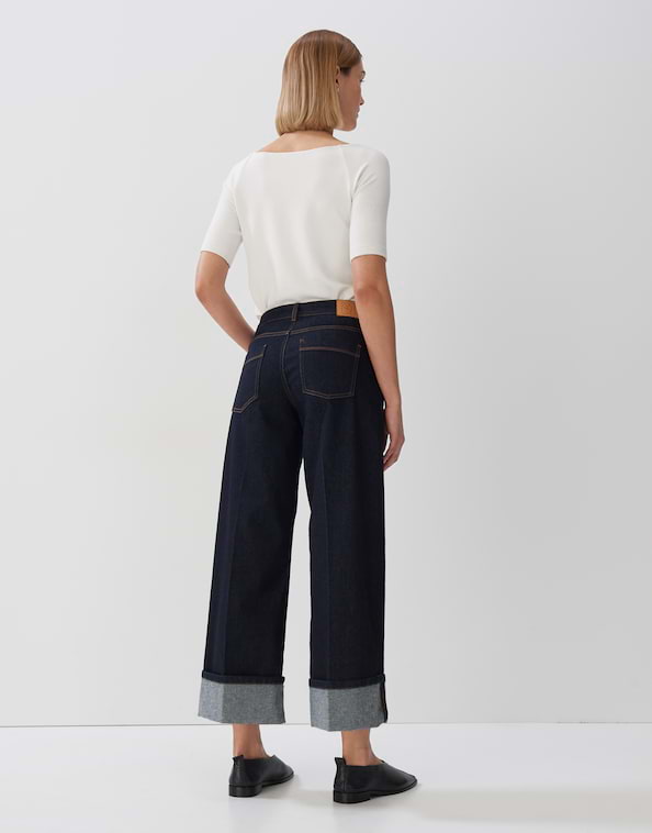 Cropped Wide Jeans Cellma turn up