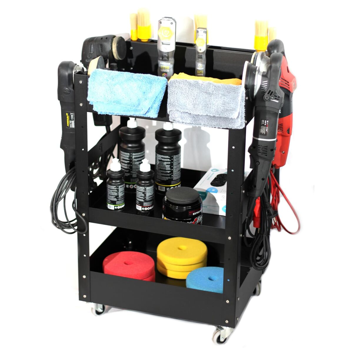 Poka Premium Detailing Trolley Pro mit 3 Ablagen