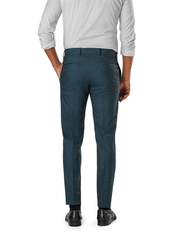 Strellson, Hose Melwin, Slim Fit, Woll-Stretch, türkis meliert