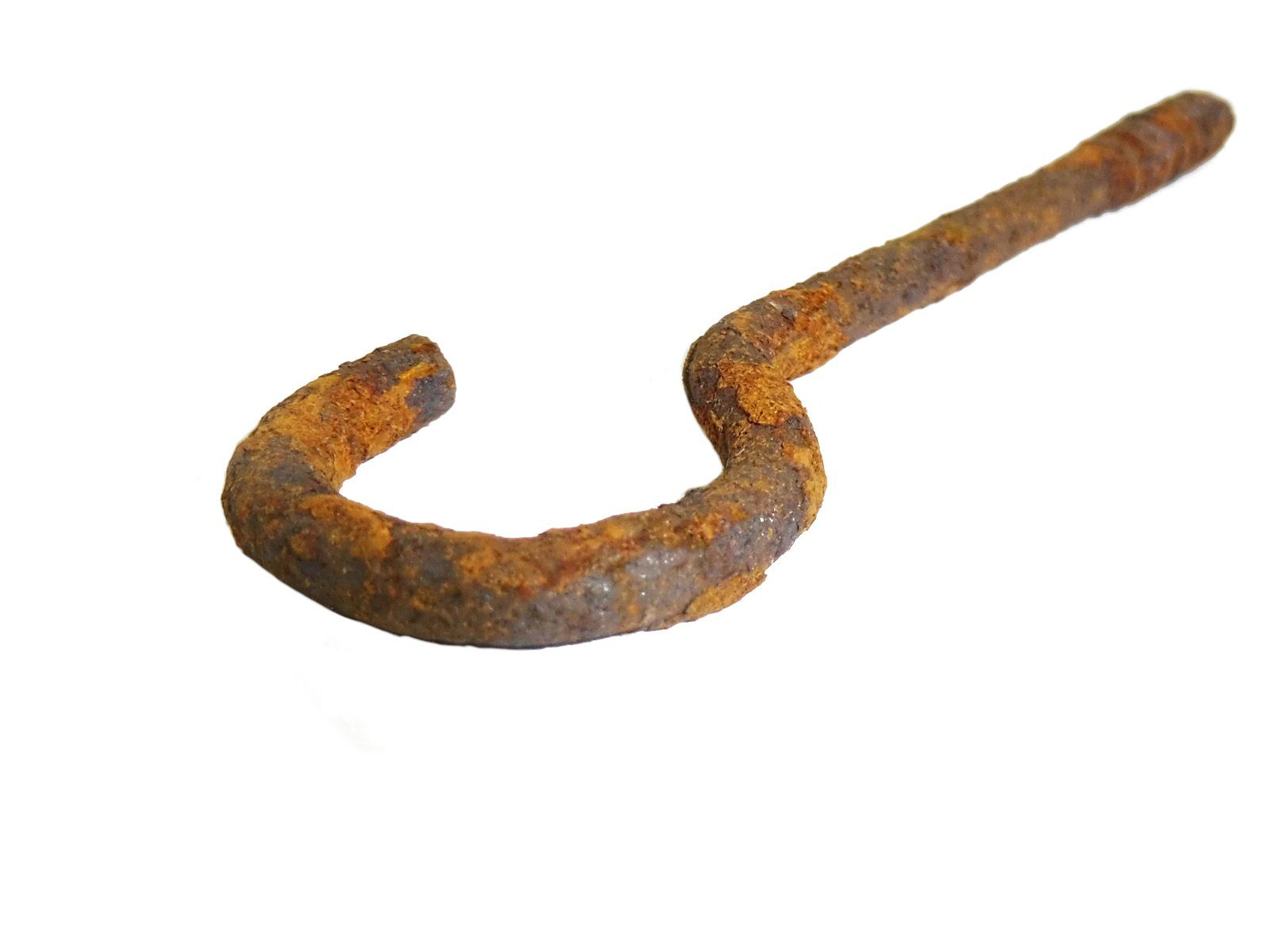 vitaliano Rundstahlkette rostige Kette, Legierter Stahl, Länge 0.04 m (2-St. rostige Haken, 4mm stark, 70mm lang, Antik, Retro, Vintage-Stil) Langzeit echt gerostet für optimales Rost-Ergebnis