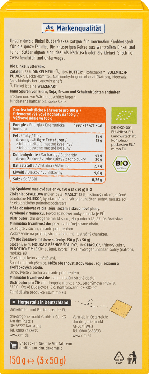Butterkekse, Dinkel, 150 g