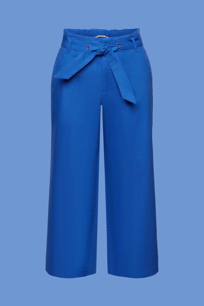 Leinen-Baumwolle-Culotte mit Bindegürtel