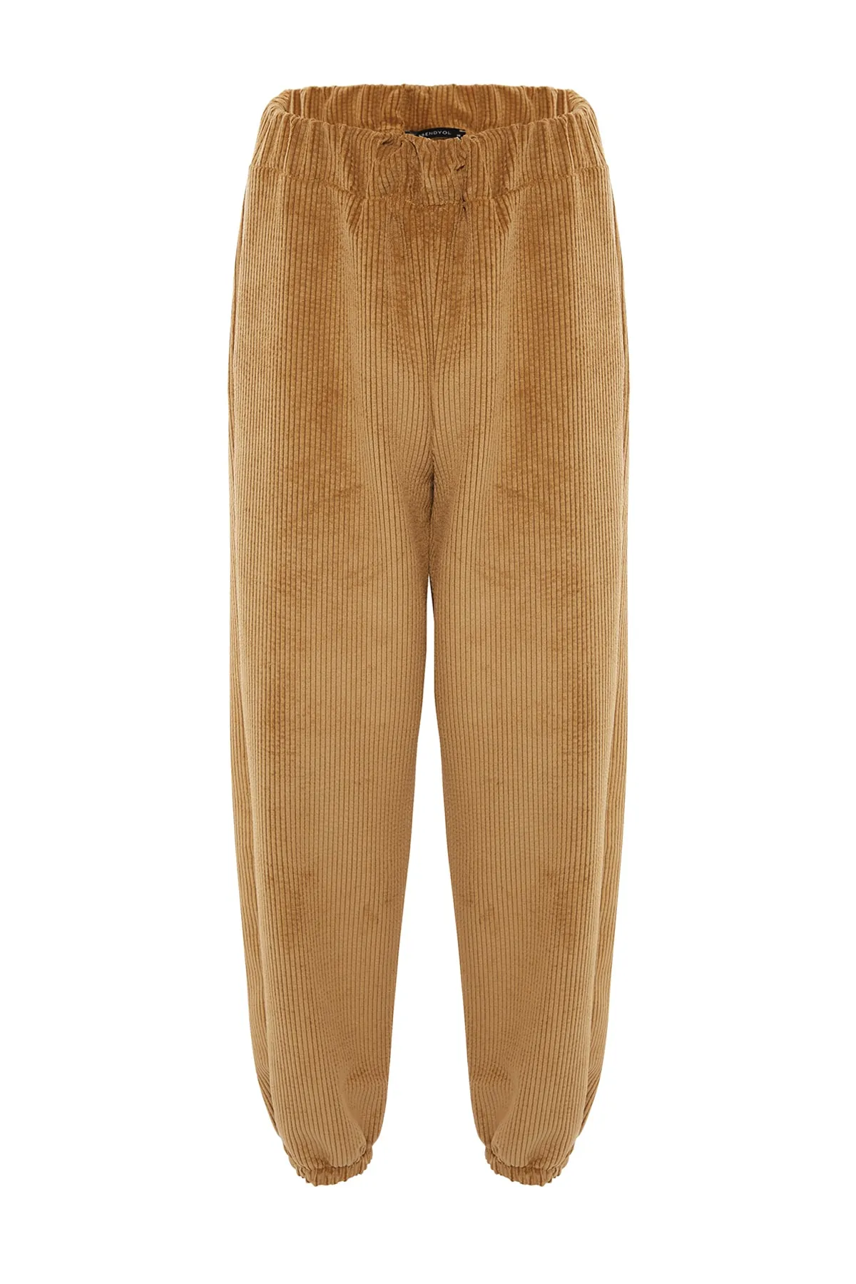 Trendyol Collection  Kamelfarbene Webhose mit hoher Taille TWOAW23PL00297