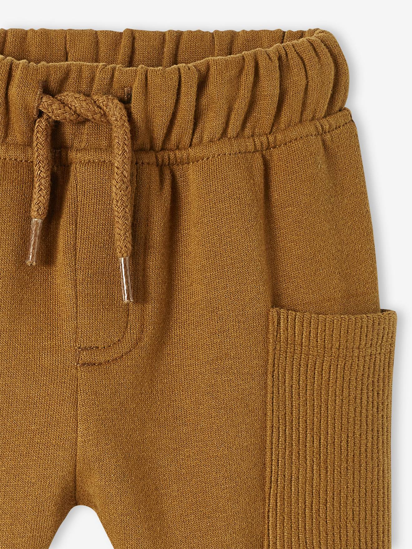 Pantalon bébé en molleton acajou