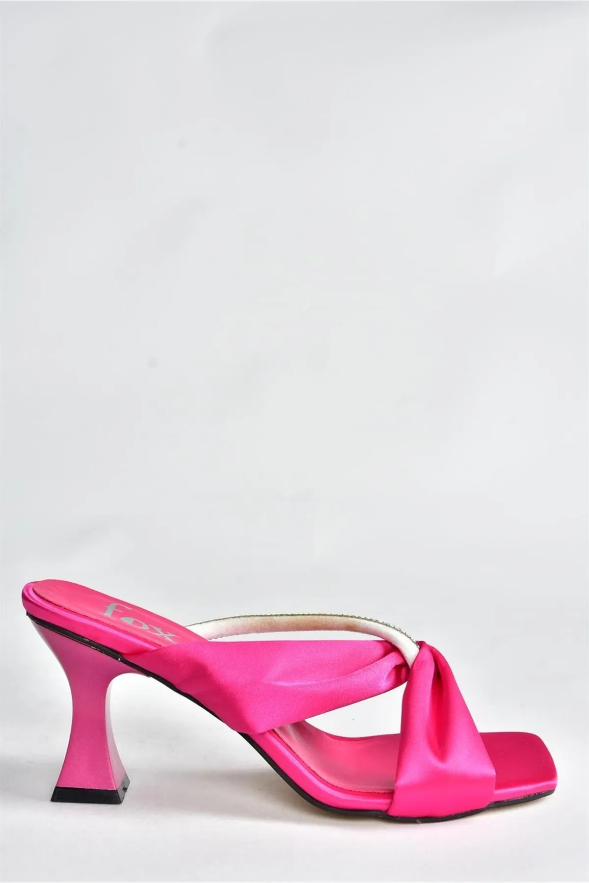 Fox Shoes  Fuchsiafarbene Abendschuhe aus Satinstoff mit Steinbesatz P997062004
