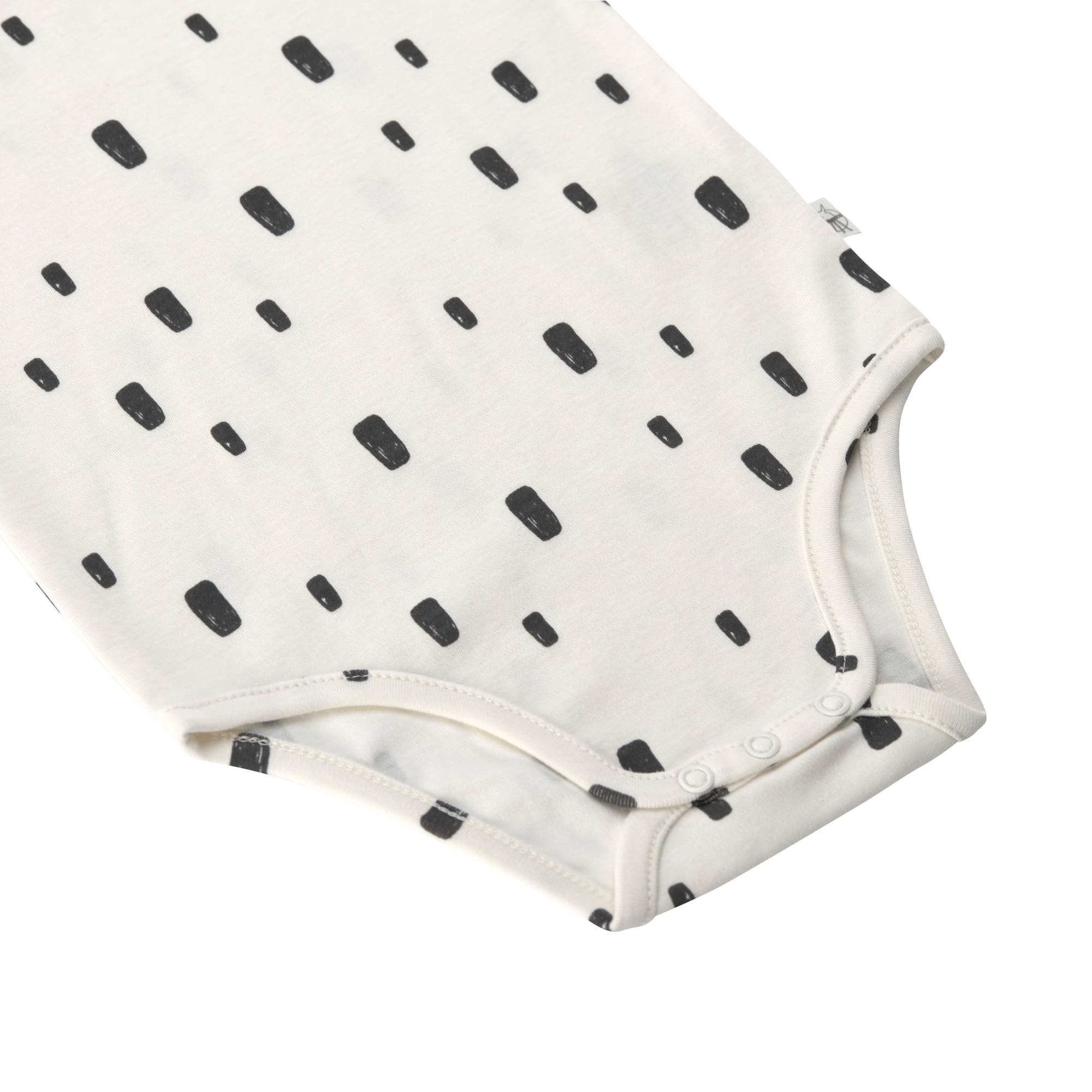 Baby Body kurzarm - Bio Baumwolle, Rechtecke, Weiß