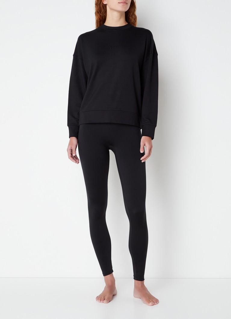 Pulover HUGO BOSS Select Lounge cu logo brodat