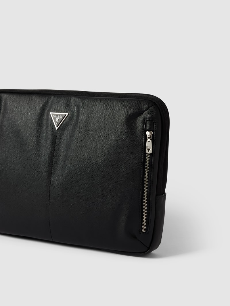 Laptoptasche mit Label-Applikation in schwarz