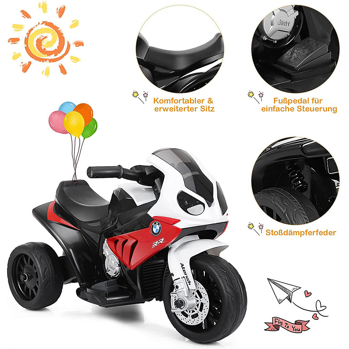 Motorrad BMW mit Musik & Scheinwerfer