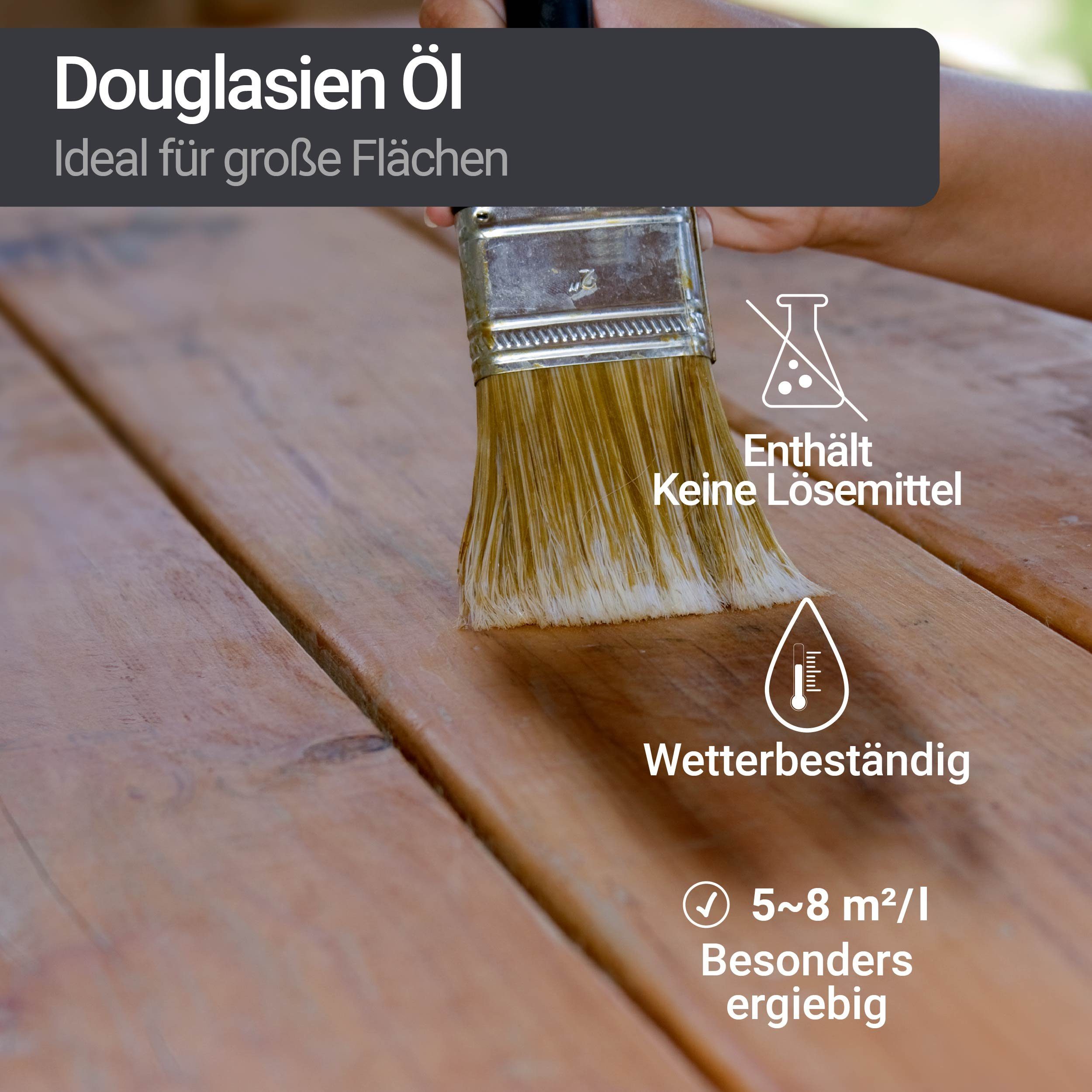 WO-WE Holzöl Douglasien-öl Akazienöl W291 Hartholzöl, 1-10L