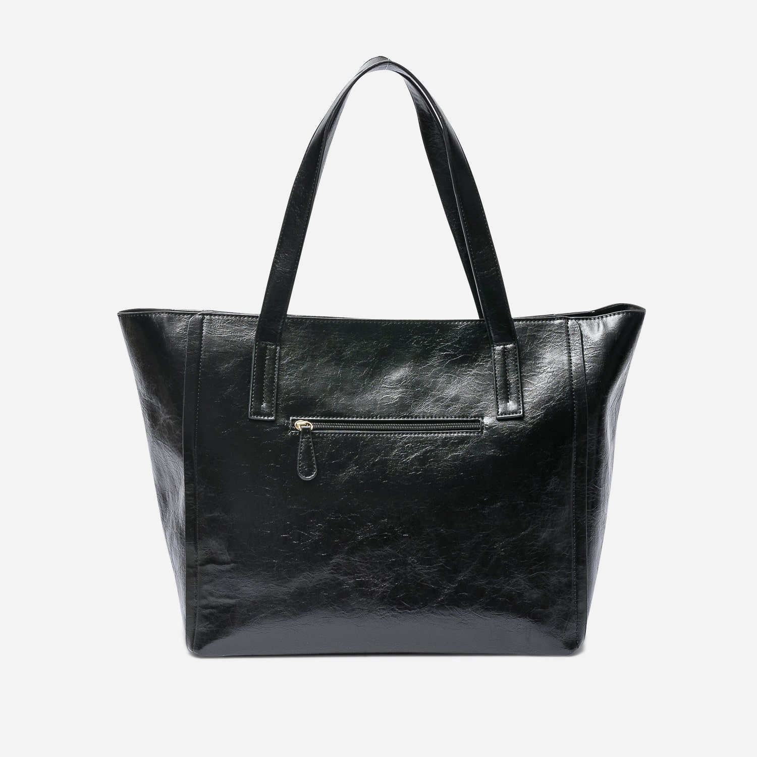 Sac cabas TEXTO noir glacé