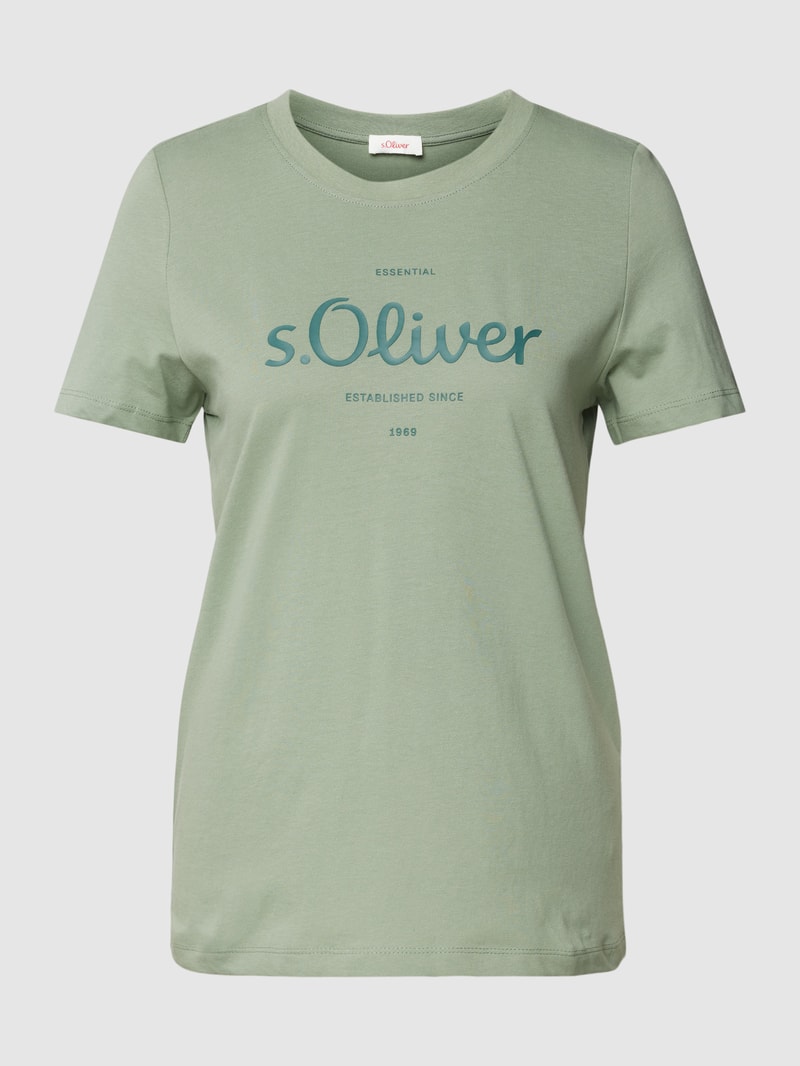 T-Shirt mit Logo-Print in schilf