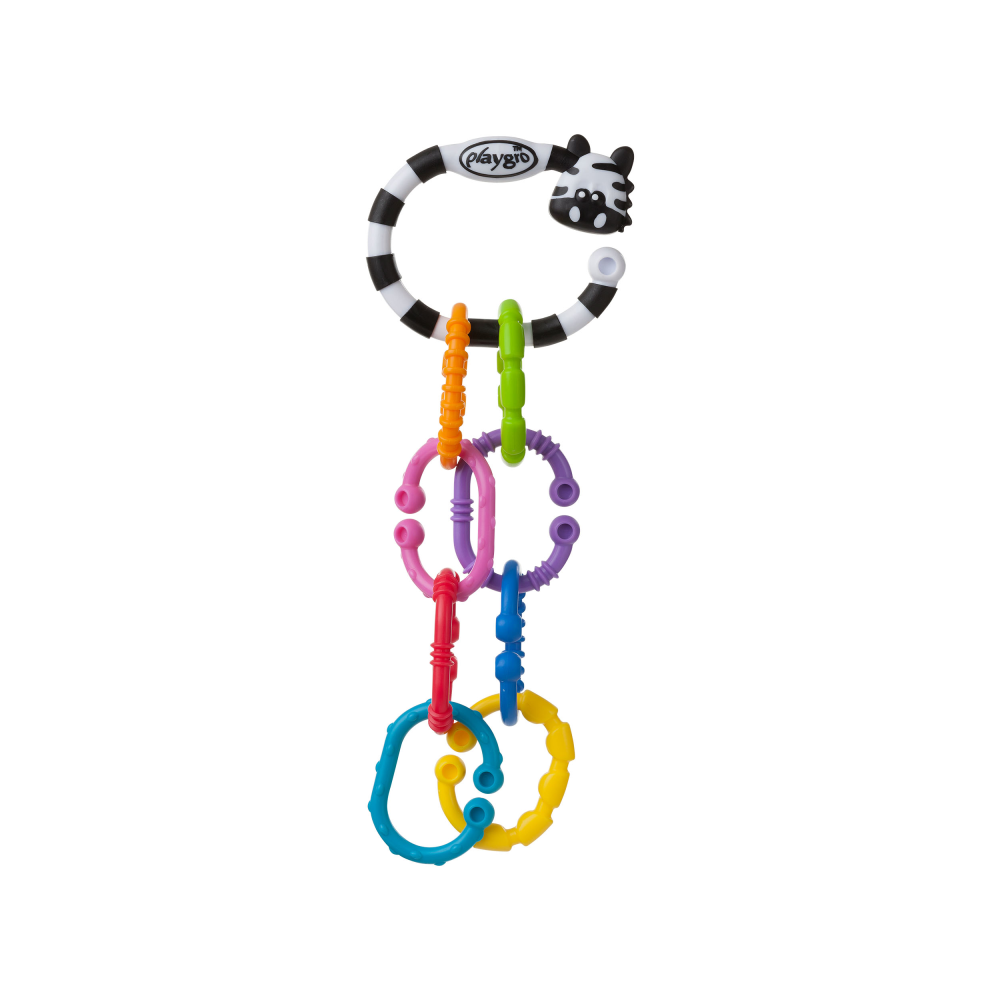 Beißring Rasselkette Zebra