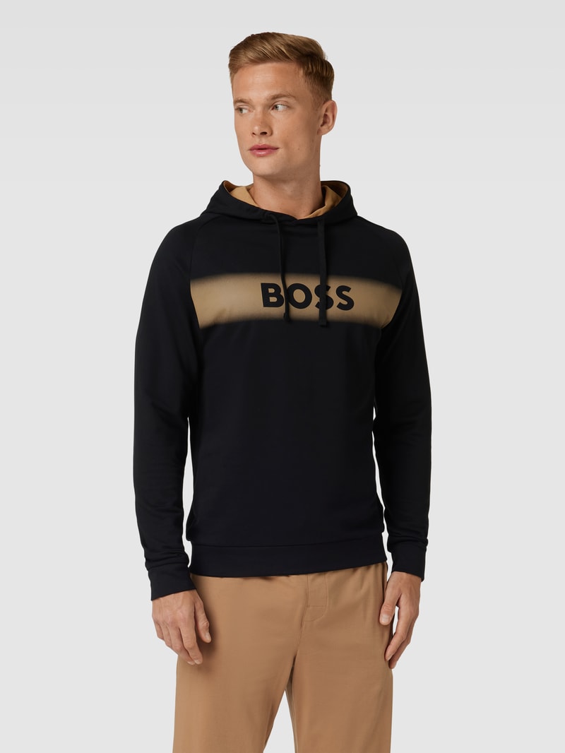Hoodie mit Label-Print Modell 'Authentic' in schwarz