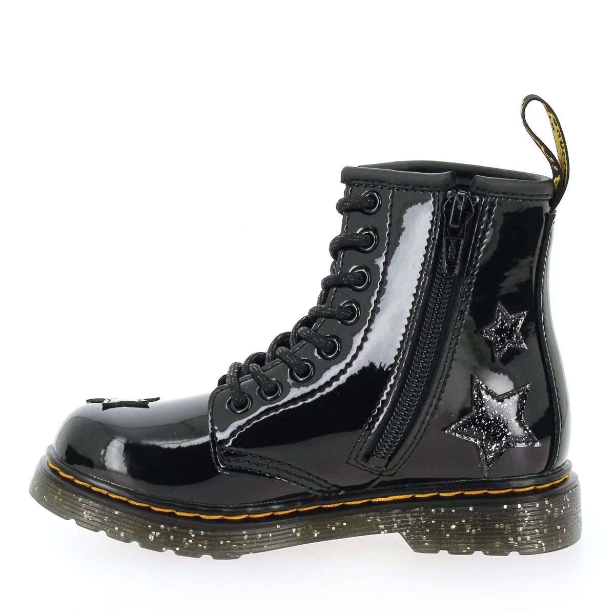 Dr Martens  1460 PATENT LAMPER & COSMIC GLITTER - Noir Glitter