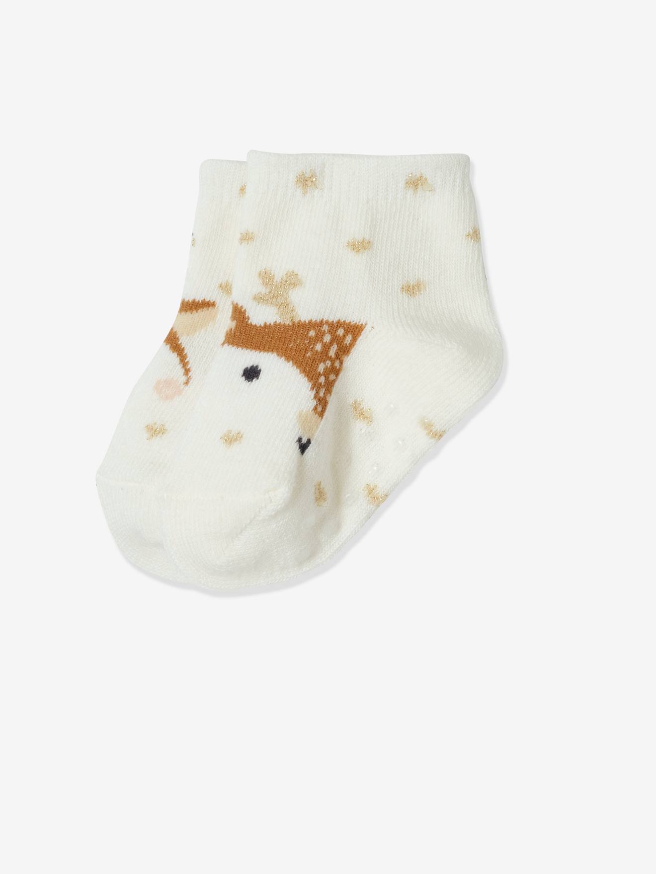 Ensemble de Noël bébé T-shirt + pantalon + chaussettes moka