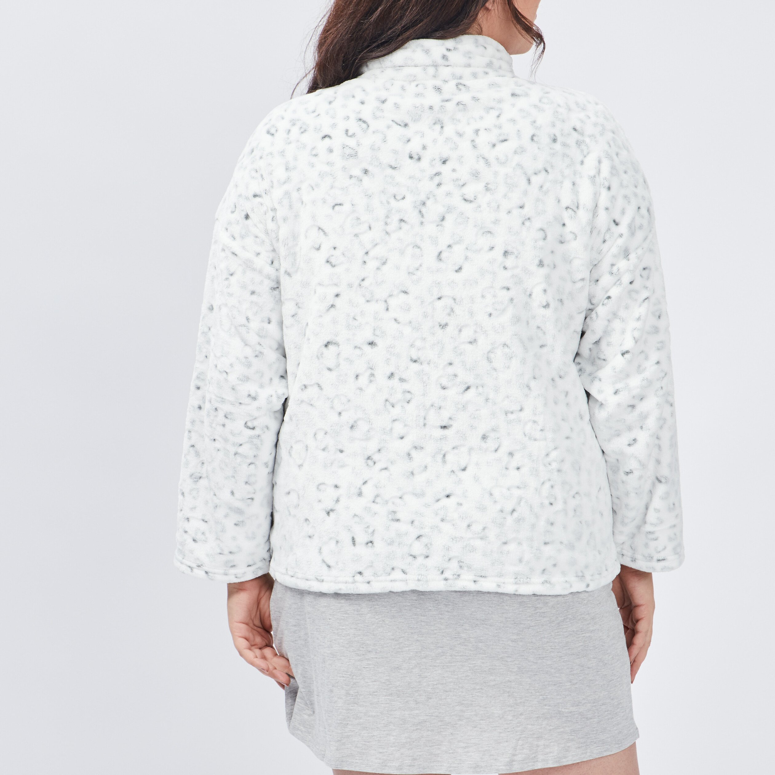 Veste de pyjama ecru femme grande taille | La Halle