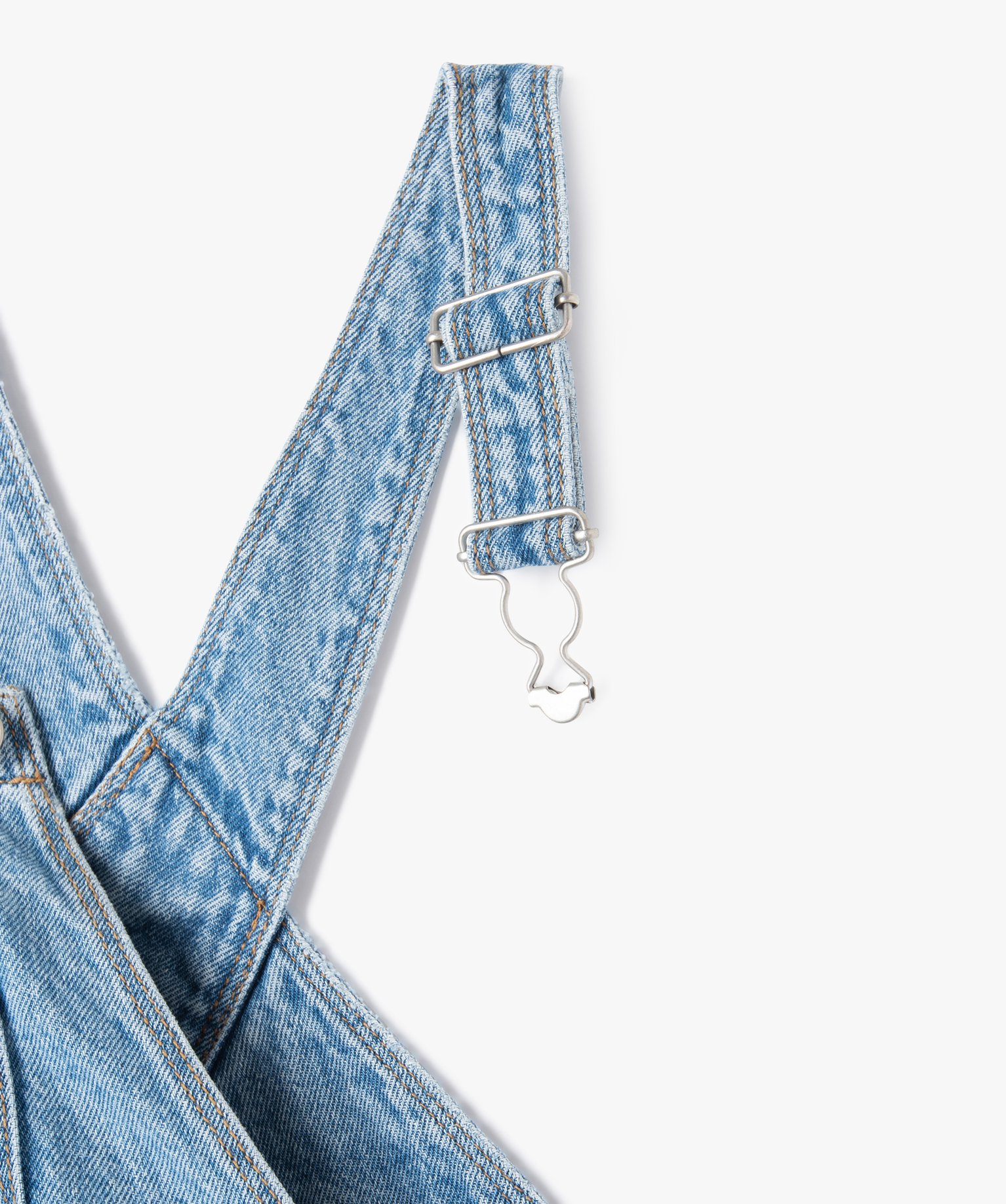 Salopette en jean coupe large fille stone | GEMO