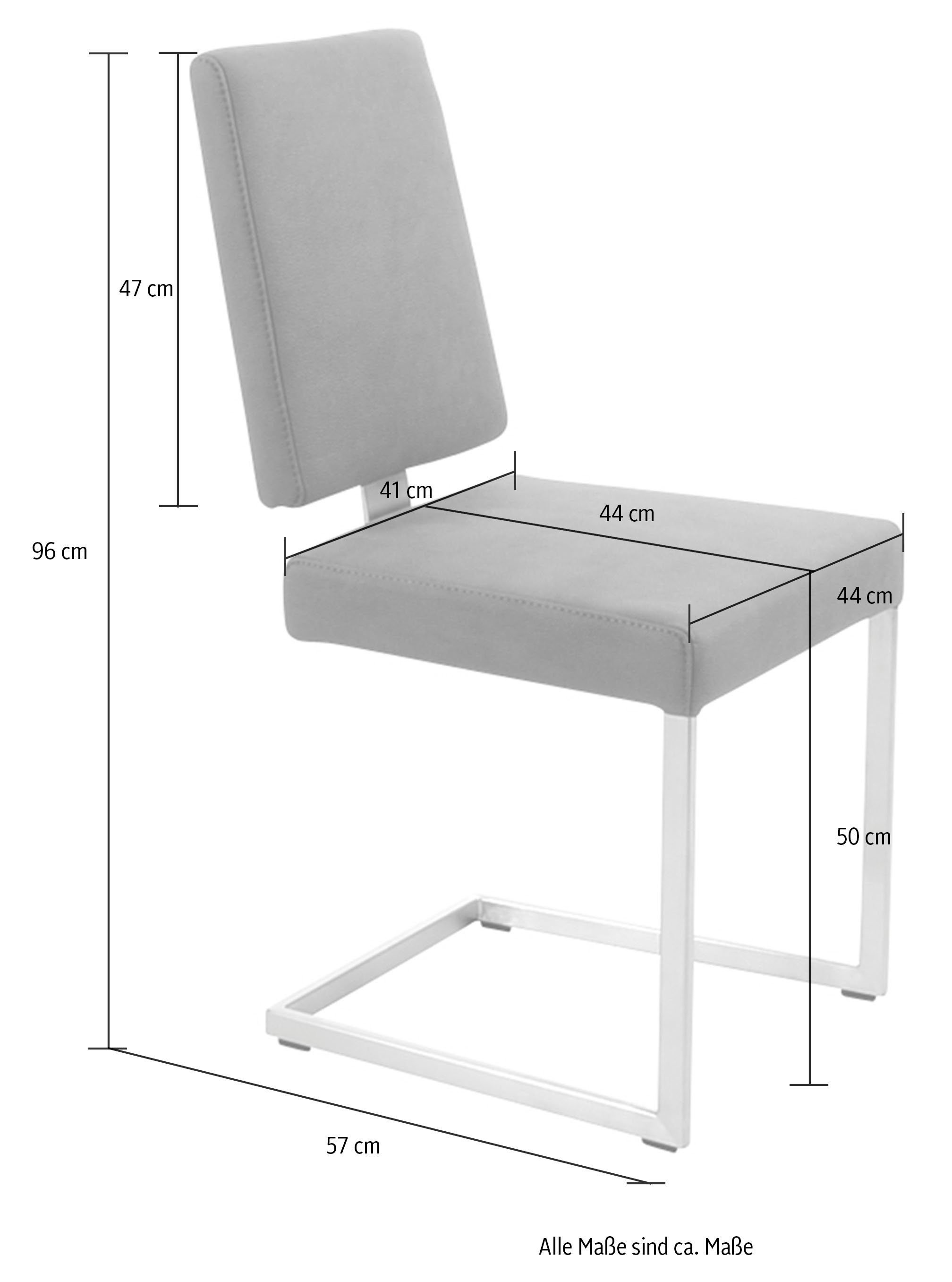 K+W Komfort & Wohnen Freischwinger, stabiles Hochkantgestell, in Leder oder Microfaser