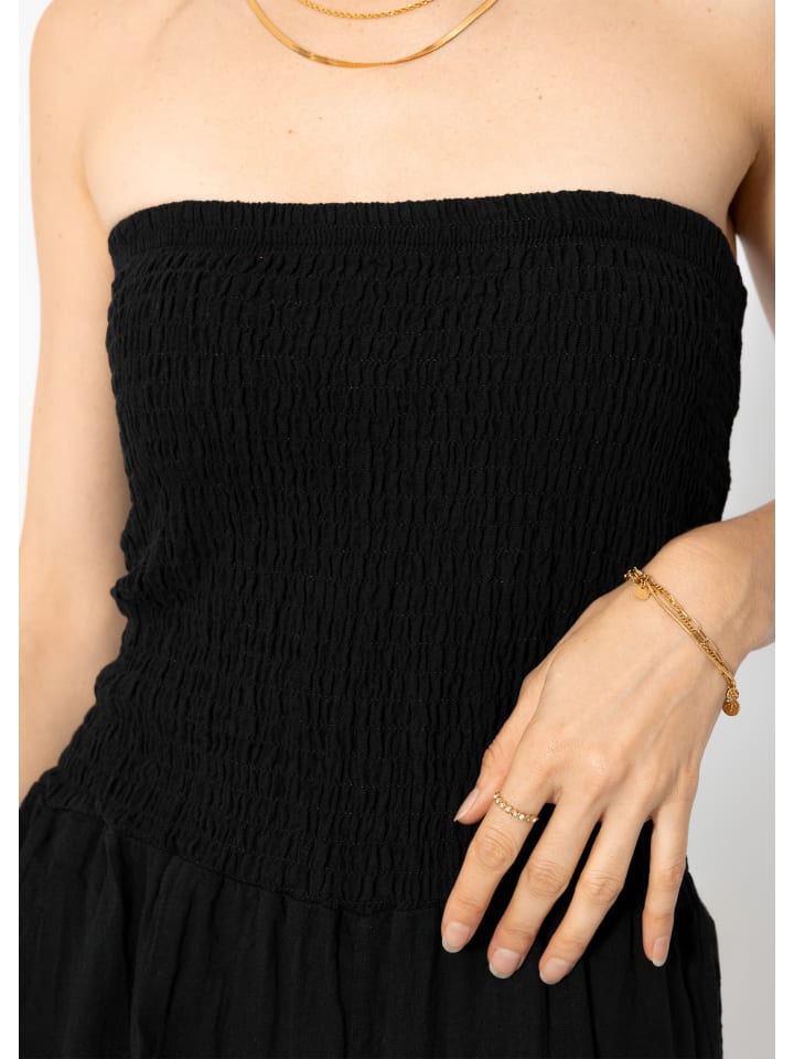 SASSYCLASSY Schulterfreier Jumpsuit in Schwarz günstig kaufen