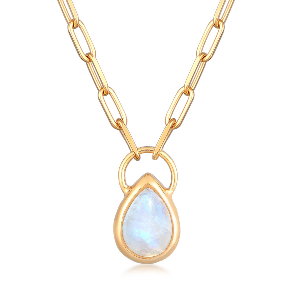 Elli PREMIUM Elli PREMIUM Collier Femmes Pendentif en forme de goutte avec pierre de lune en a collier