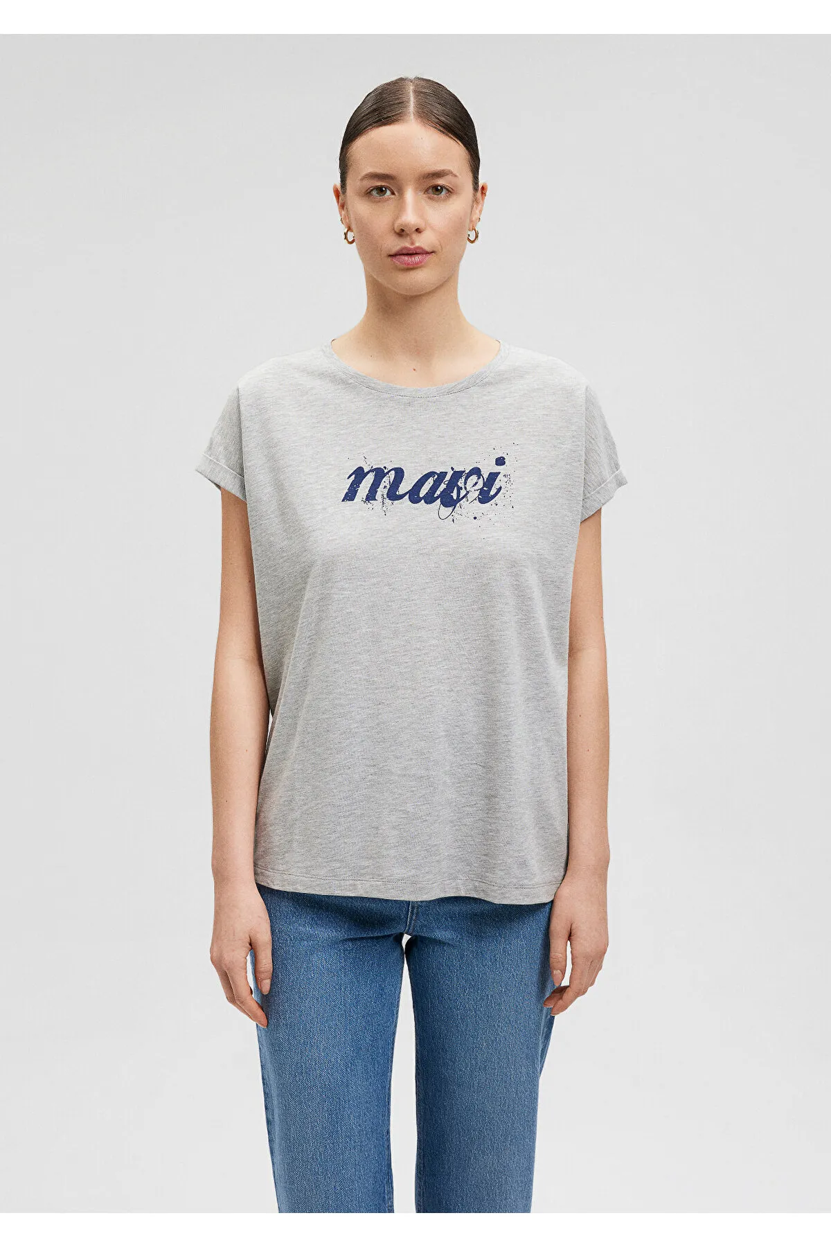 Mavi  Graues T-Shirt mit Logo-Print, Slim Fit / Slim Fit 166422-25702