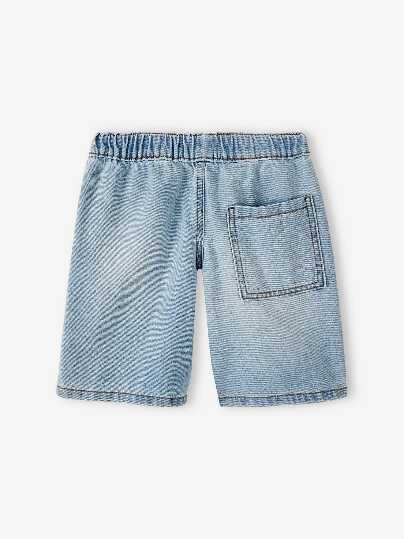Vertbaudet Jungen Jeans-Shorts mit Schlupfbund Oeko-Tex - double stone